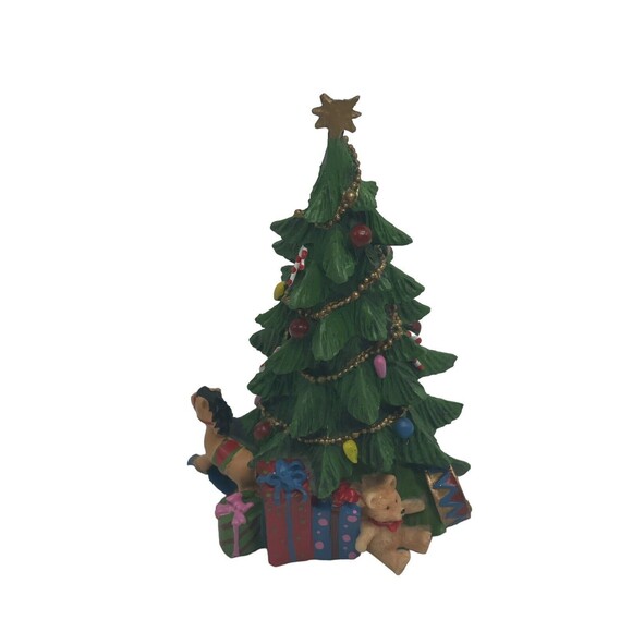 Resin 6.5 Decorated Christmas Tree With Presents Underneath by Collections Etc. - Picture 11 of 13